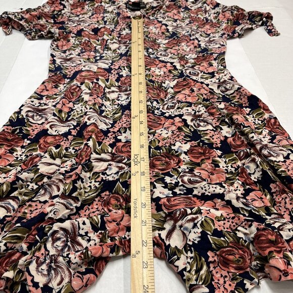 Vintage Jamie Brooke Romper Women M Dark Micro Floral Cottagecore 90s Y2K Grunge - Picture 9 of 9